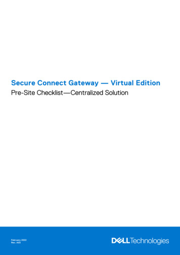 Secure Connect Gateway — Virtual Edition Pre-Site Checklist . - Dell