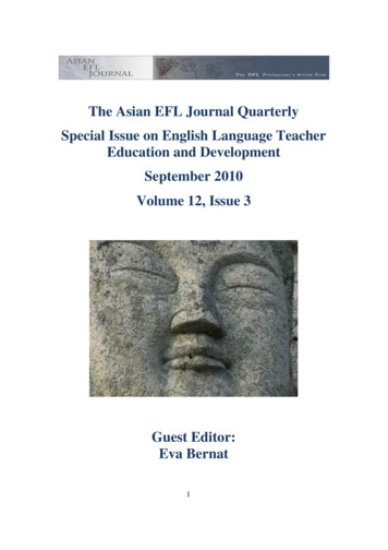 The Asian EFL Journal Quarterly Special Issue On English Language .