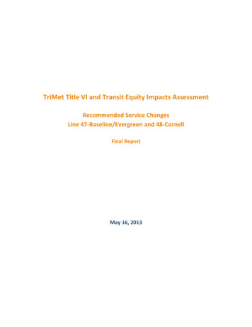 TriMet Title VI And Transit Equity Impacts Assessment