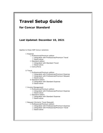 Travel Setup Guide - Concur Training