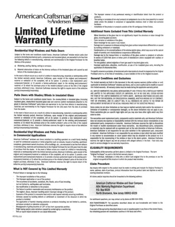 Limited Lifetime Warranty - Detroit