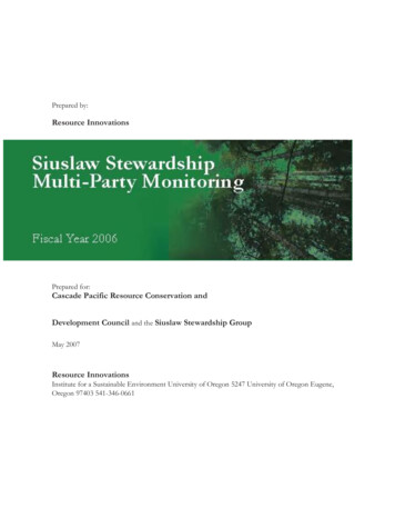 Siuslaw Report 5-22-07final - Cascade Pacific Stewardship