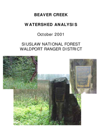 October 2001 SIUSLAW NATIONAL FOREST WALDPORT RANGER DISTRICT