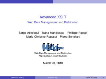 Advanced XSLT - Web Data Management And Distribution - Inria