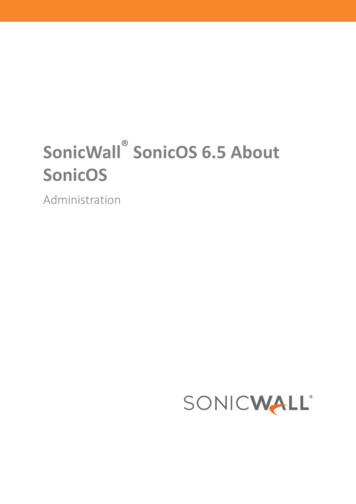 SonicOS 6.5 About SonicOS - SonicWall