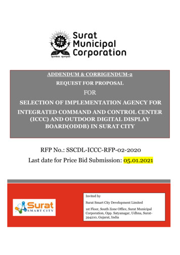 SELECTION OF IMPLEMENTATION AGENCY FOR INTEGRATED . - Surat Smart City