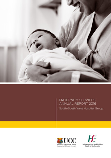 MATERNITY SERVICES ANNUAL REPORT 2016 - Ucc.ie