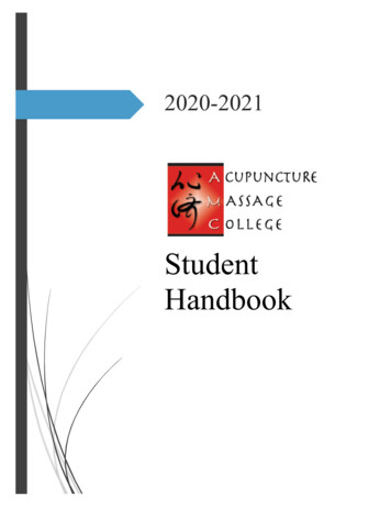 Student Handbook - Acupuncture And Massage College