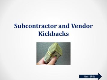 Subcontractor And Vendor Kickbacks - DODIG
