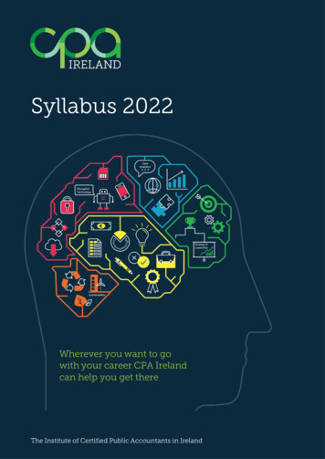 Syllabus 2022 - CPA Ireland