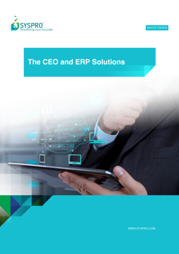 The CEO And ERP Solutions - SYSPRO Corporate