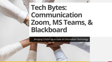 Tech Bytes: Communication Zoom, MS Teams, & Blackboard
