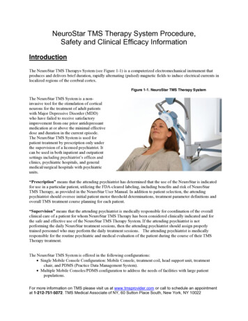 NeuroStar TMS Therapy System Procedure, Safety And Clinical Efficacy .