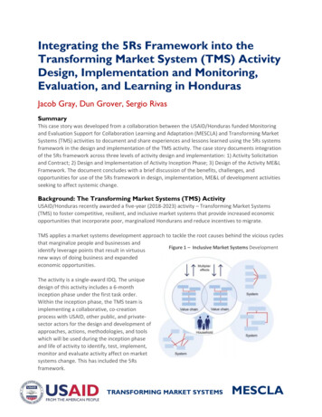 Integrating The 5Rs Framework Into The Transforming Market System (TMS .