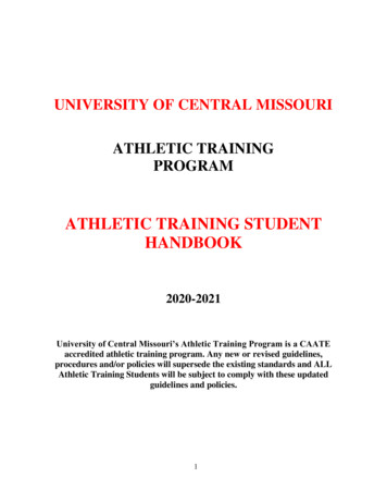 ATHLETIC TRAINING STUDENT HANDBOOK - University Of Central Missouri