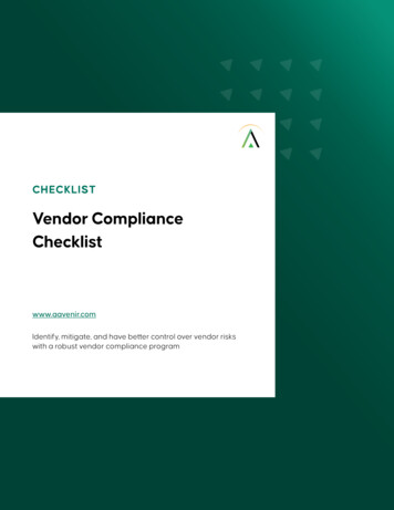Vendor Compliance Checklist - Aavenir