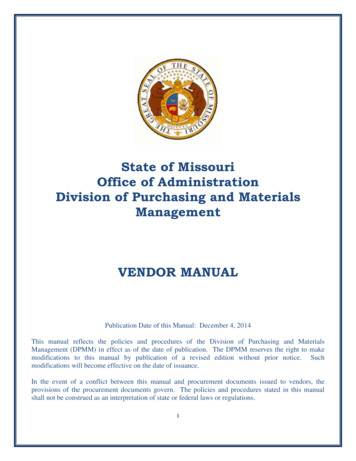 State Of Missouri Office Of Administration Division Of Purchasing And .