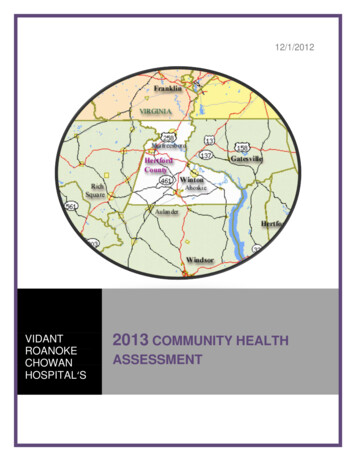 2013 COMMUNITY HEALTH ROANOKE - Vidant Health