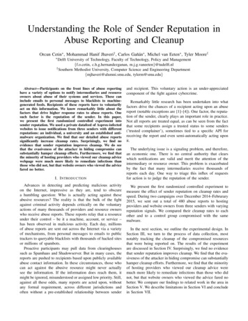 Understanding The Role Of Sender Reputation In Abuse Reporting And Cleanup