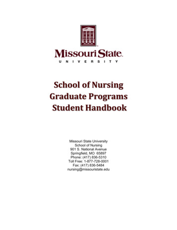 School Of Nursing Graduate Programs Student Handbook