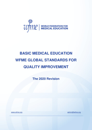 Basic Medical Education Wfme Global Standards For Quality Improvement