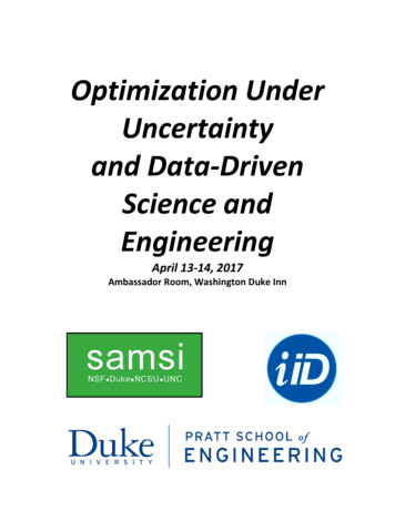 Optimization Under Uncertainty And Data-Driven Science And Engineering