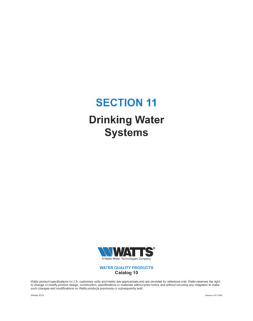 SECTION 11 Drinking Water Systems