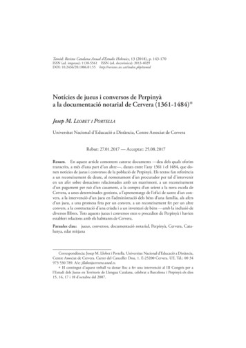 Notícies De Jueus I Conversos De Perpinyà A La Documentació Notarial De .