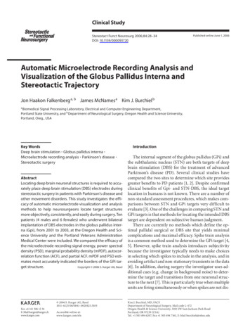 Automatic Microelectrode Recording Analysis And Visualization Of The .