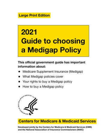 Large Print Edition 2021 Guide To Choosing A Medigap Policy