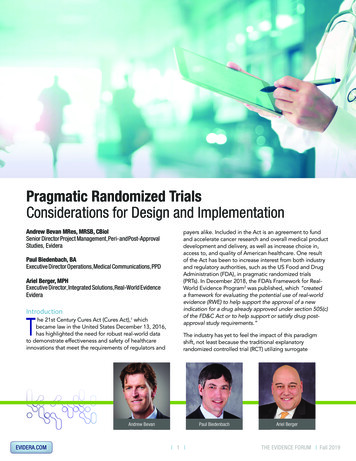 Pragmatic Randomized Trials: Considerations For Design And Implementation