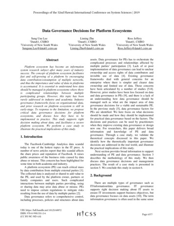 Data Governance Decisions For Platform Ecosystems