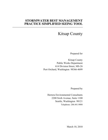 Stormwater Best Management Practice Simplified Sizing Tool