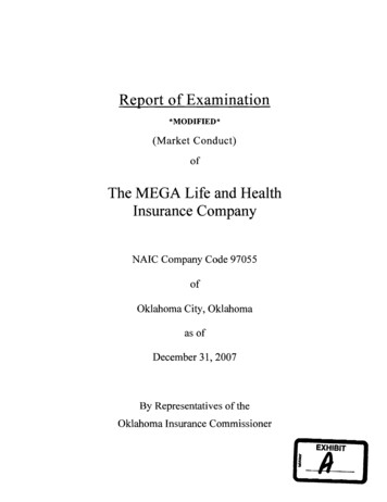 BgJort Of Examination - Oklahoma Insurance Department