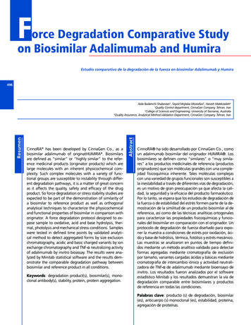 Orce Degradation Comparative Study On Biosimilar Adalimumab And Humira