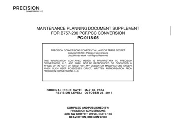 Maintenance Planning Document Supplement For B757-200 Pcf/Pcc .