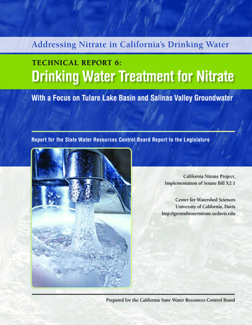 TECHNICAL REPORT 6: Drinking Water Treatment For Nitrate