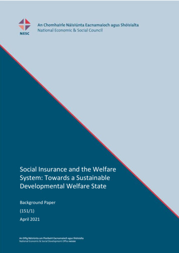 Social Insurance And The Welfare System: Towards A Sustainable . - NESC