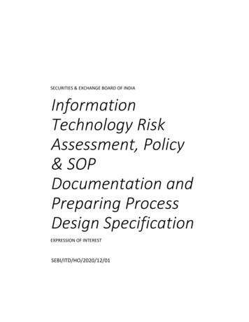 Information Technology Risk Assessment, Policy & SOP Documentation And .