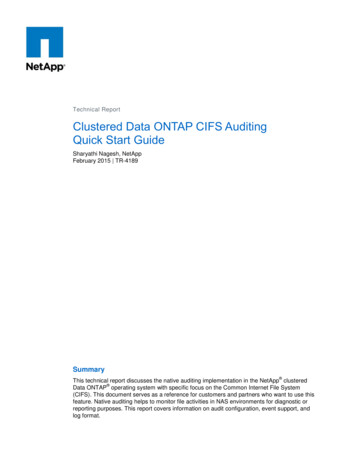 Clustered Data ONTAP CIFS Auditing Quick Start Guide - NetApp