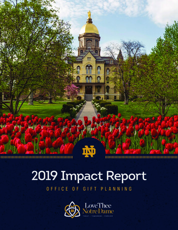 2019 Impact Report - Giving To Notre Dame