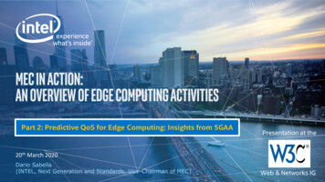 Part 2: Predictive QoS For Edge Computing: Insights From 5GAA . - W3