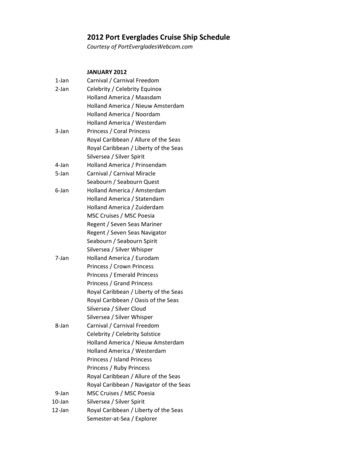 2012 Port Everglades Cruise Ship Schedule