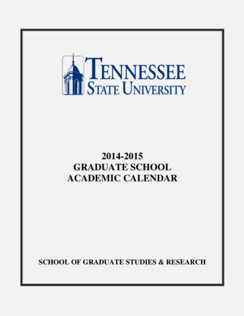 2014-2015 Graduate School Academic Calendar