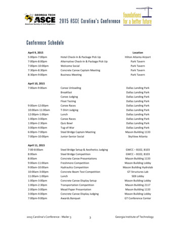 2015 ASCE Carolina's Conference Conference Schedule - Gatech.edu