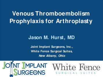 Venous Thromboembolism Prophylaxis For Arthroplasty