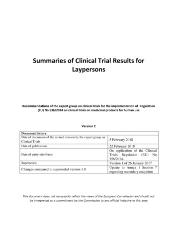 Summaries Of Clinical Trial Results For Laypersons