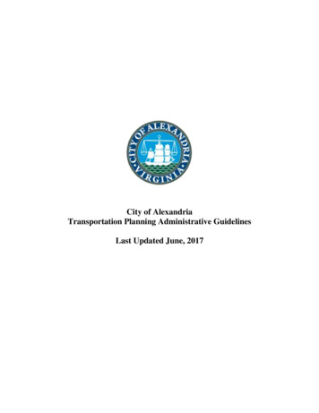 Transportation Planning Administrative Guidelines - June 2017