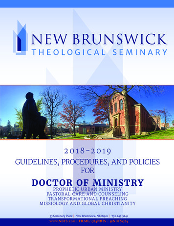 DOCTOR OF MINISTRY - Nbts.edu