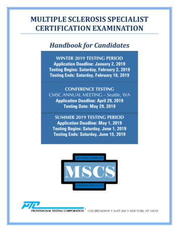 Multiple Sclerosis Specialist Certification Examination